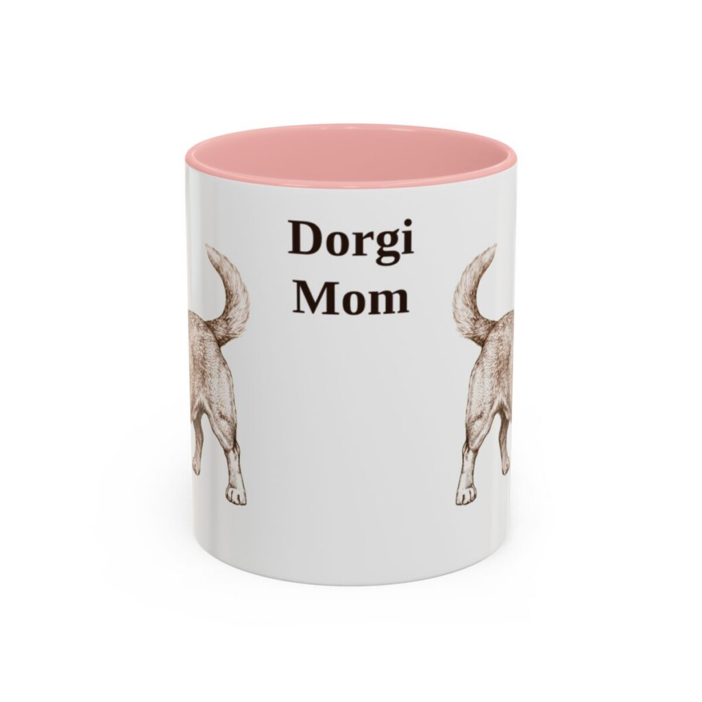 11oz Dorgi Dog Mom Mug, Pink, front view