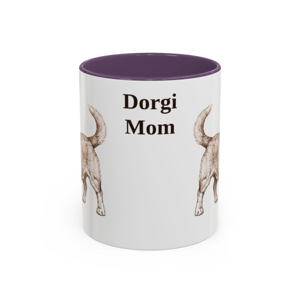 11oz Dorgi Dog Mom Mug, Purple, front view