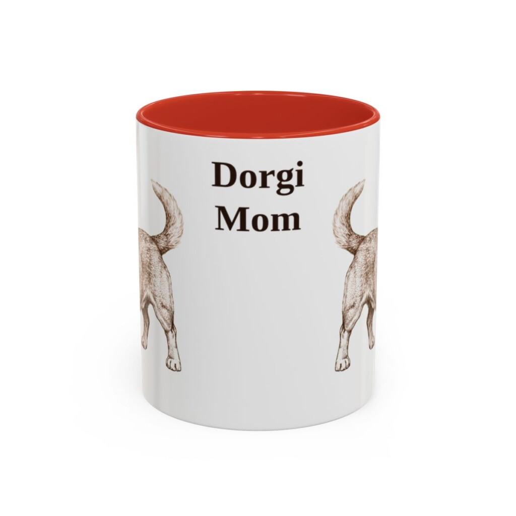 11oz Dorgi Dog Mom Mug, Red, front view