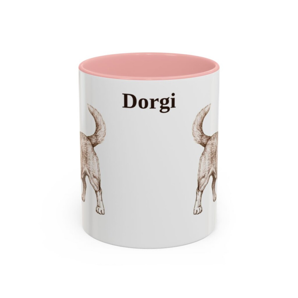 11oz Dorgi Mug, Pink, front view