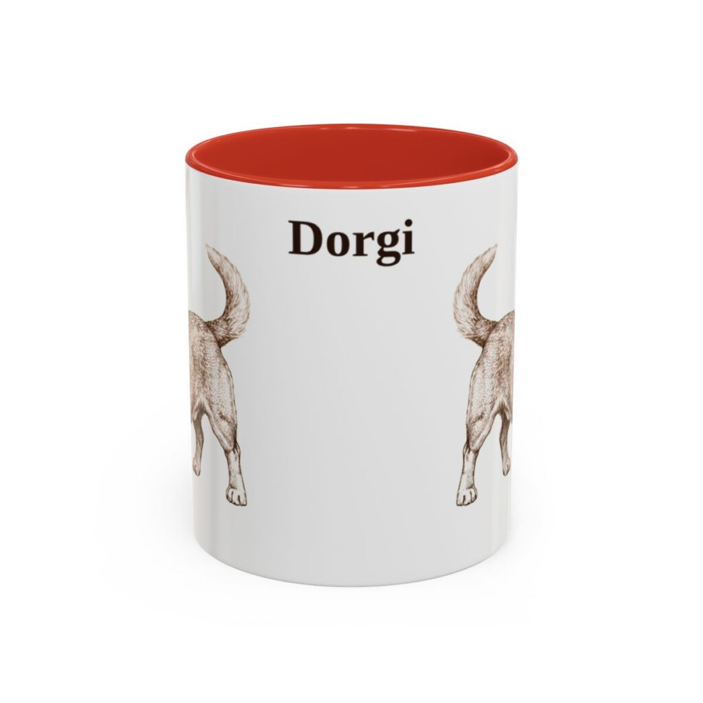 11oz Dorgi Mug, Red, front view