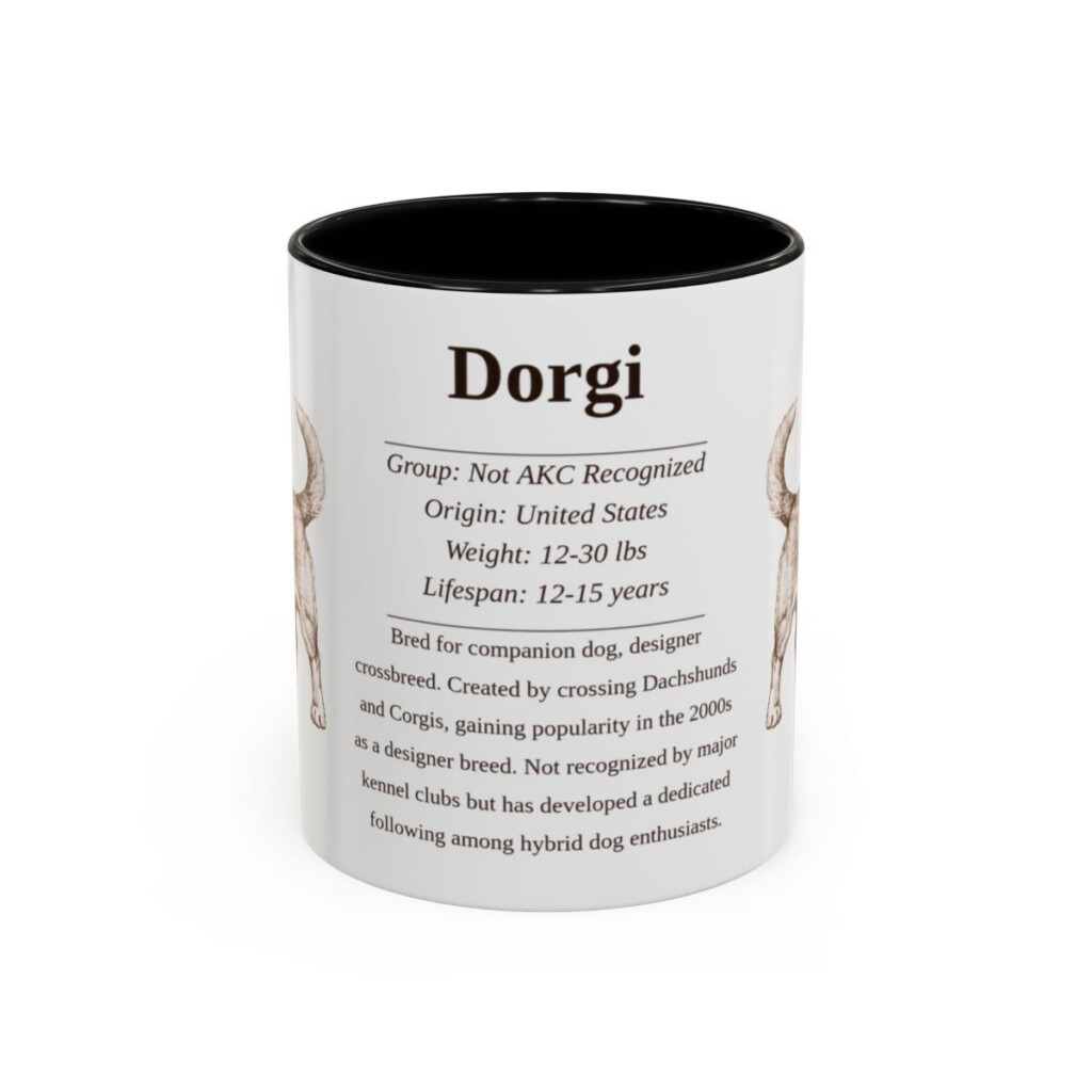 11oz Dorgi Mug, Black, front view
