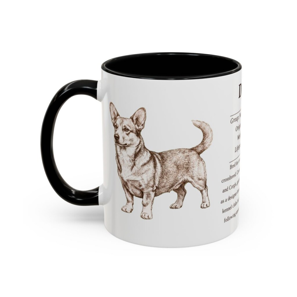 11oz Dorgi Mug, Black, left side view