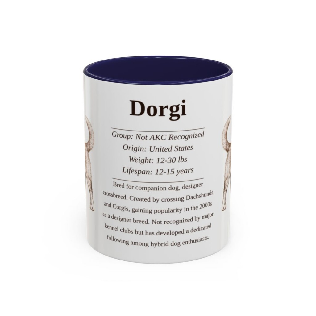 11oz Dorgi Mug, Navy, front view