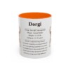 11oz Dorgi Mug, Orange, front view