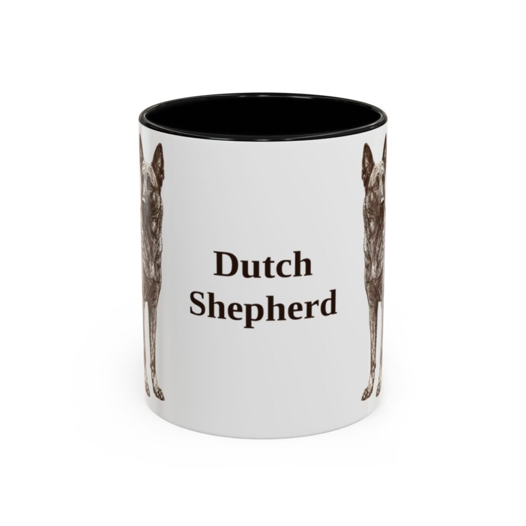 11oz Dutch Shepherd Mug, Black, front view
