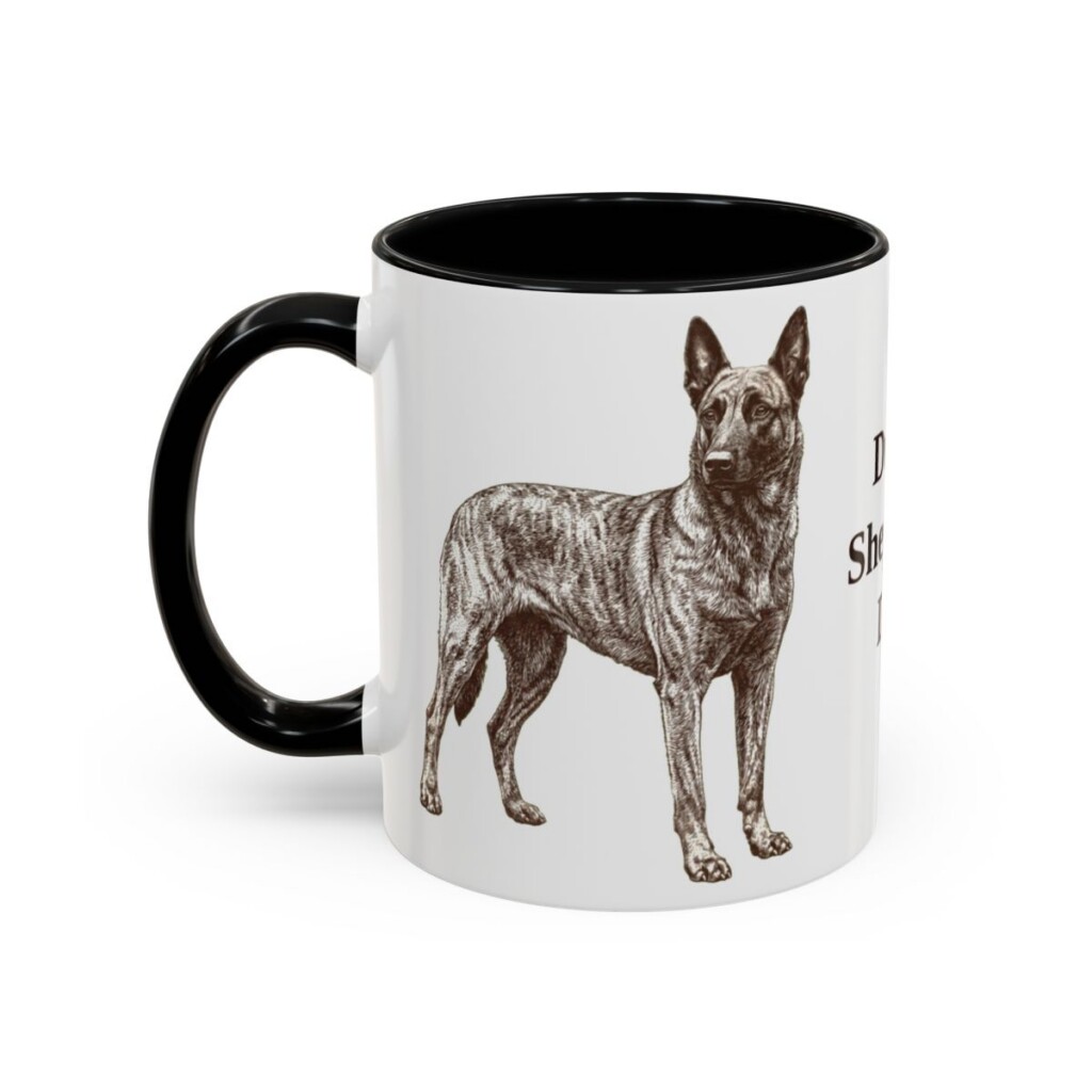 11oz Dutch Shepherd Dog Dad Mug, Black, left side view