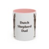 11oz Dutch Shepherd Dog Dad Mug, Pink, front view