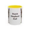 11oz Dutch Shepherd Dog Dad Mug, Yellow, front view