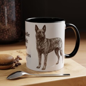 11oz Funny Dutch Shepherd Mug, Black, lifestyle photo