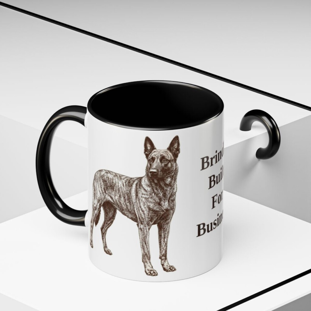 11oz Funny Dutch Shepherd Mug, Black, lifestyle photo