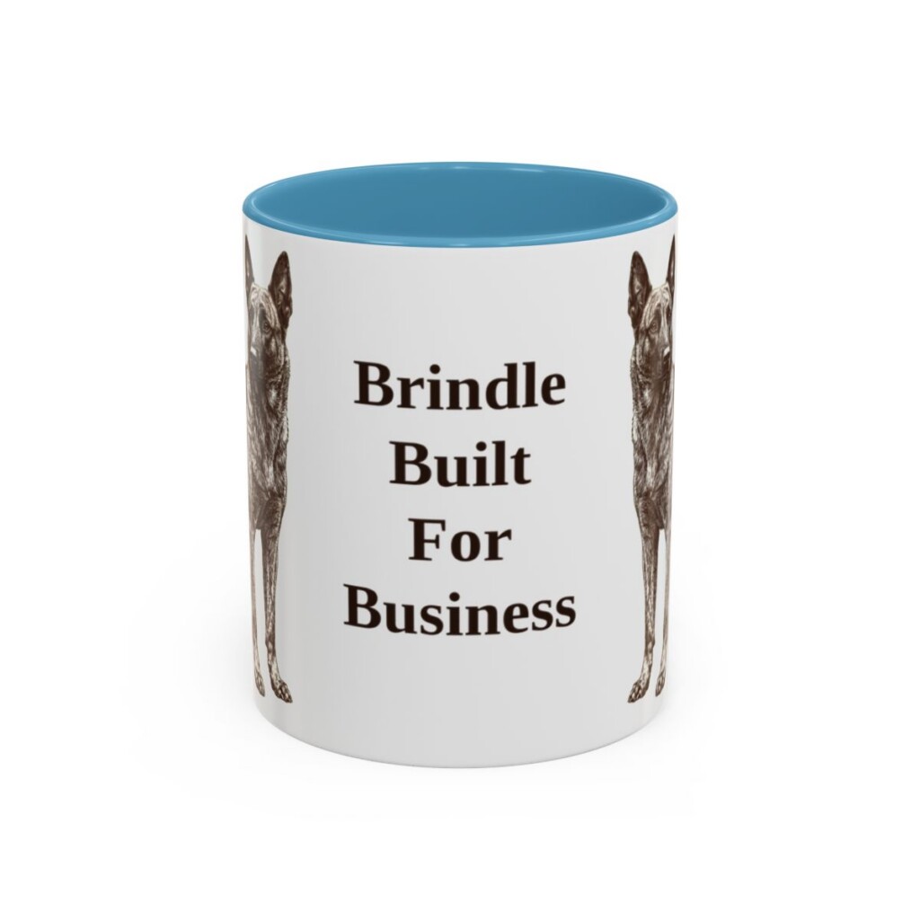 11oz Funny Dutch Shepherd Mug, Light Blue, front view
