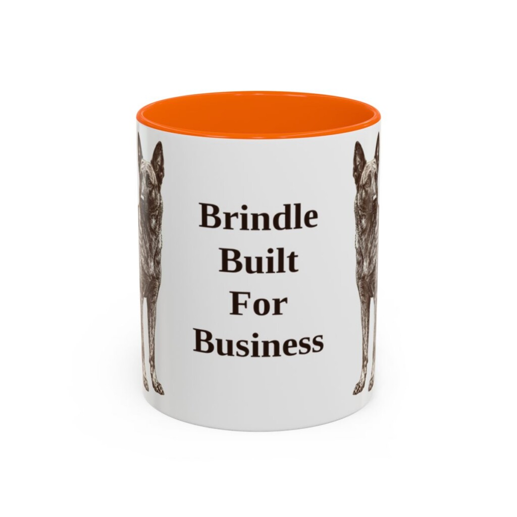 11oz Funny Dutch Shepherd Mug, Orange, front view