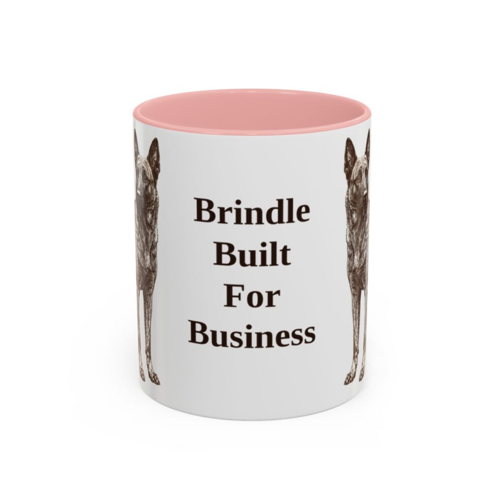 11oz Funny Dutch Shepherd Mug, Pink, front view