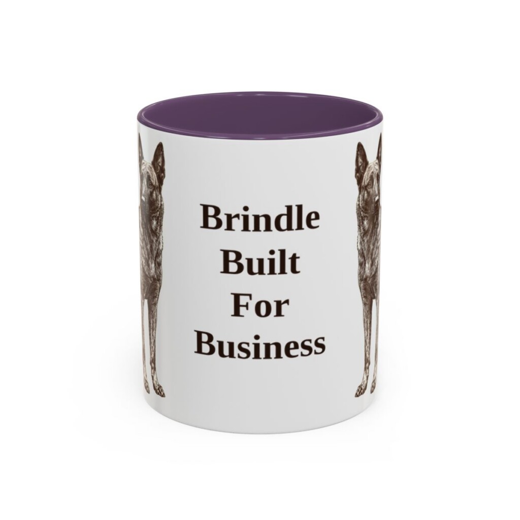 11oz Funny Dutch Shepherd Mug, Purple, front view