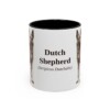 11oz Dutch Shepherd Latin Mug, Black, front view