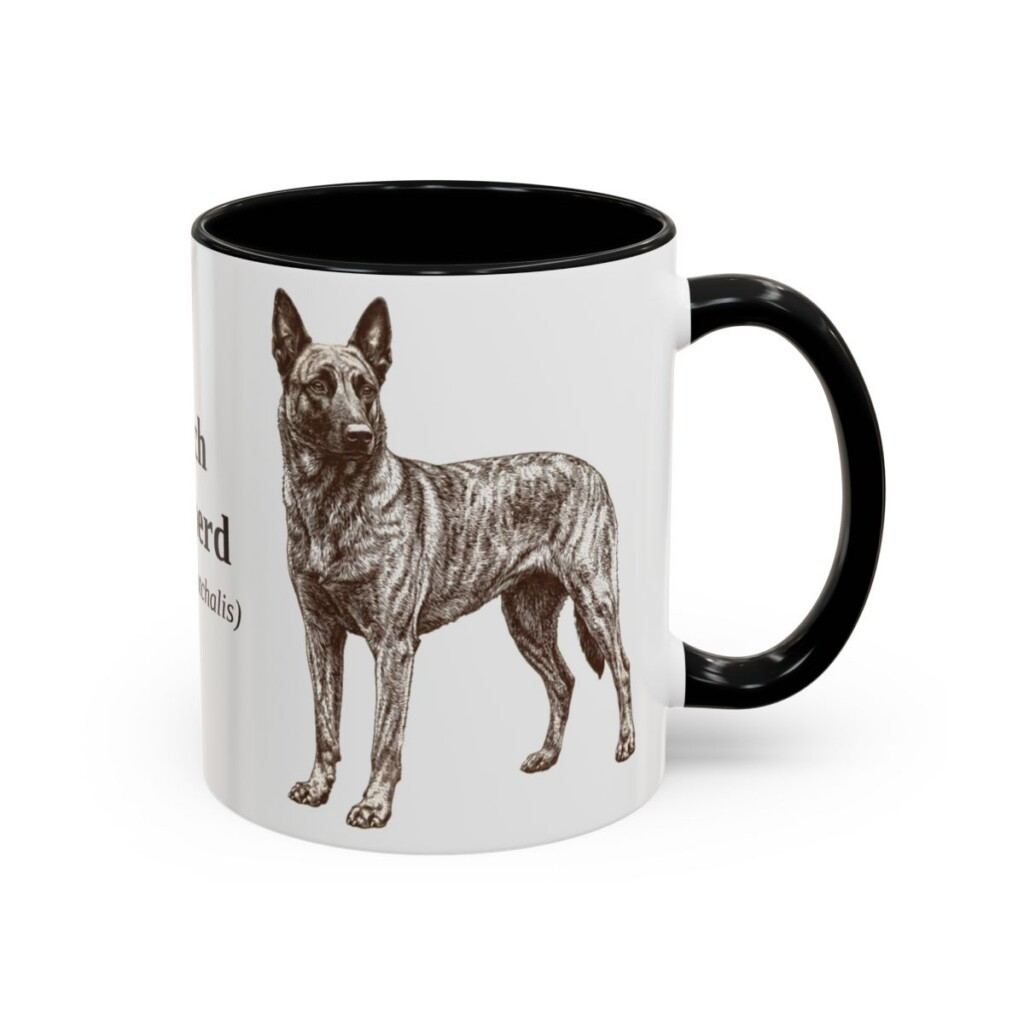 11oz Dutch Shepherd Latin Mug, Black, right side view
