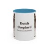 11oz Dutch Shepherd Latin Mug, Light Blue, front view