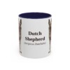 11oz Dutch Shepherd Latin Mug, Navy, front view