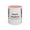 11oz Dutch Shepherd Latin Mug, Pink, front view