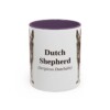 11oz Dutch Shepherd Latin Mug, Purple, front view