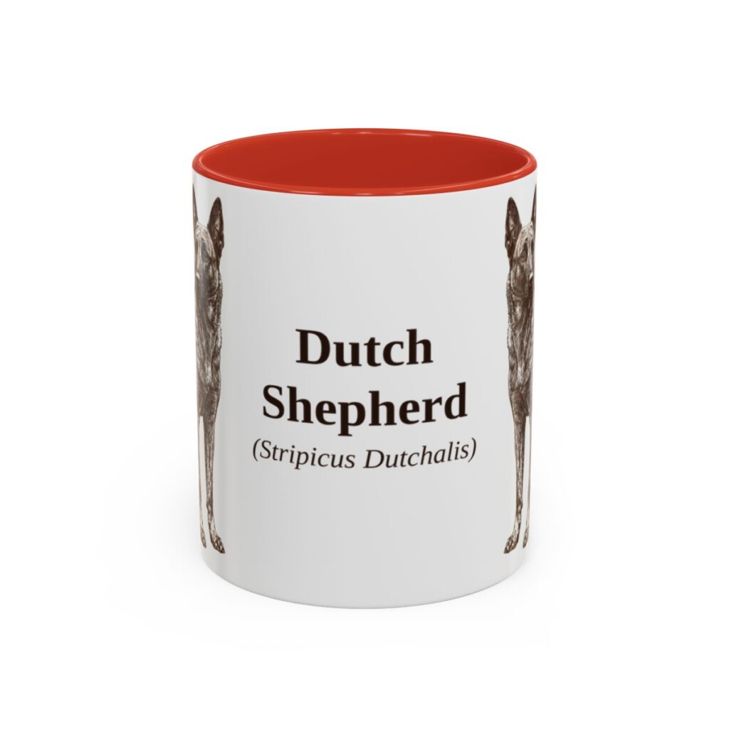11oz Dutch Shepherd Latin Mug, Red, front view