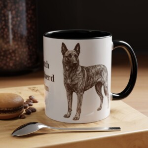 11oz Dutch Shepherd Dog Mom Mug, Black, lifestyle photo