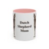 11oz Dutch Shepherd Dog Mom Mug, Pink, front view