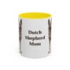 11oz Dutch Shepherd Dog Mom Mug, Yellow, front view