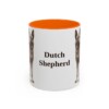 11oz Dutch Shepherd Mug, Orange, front view