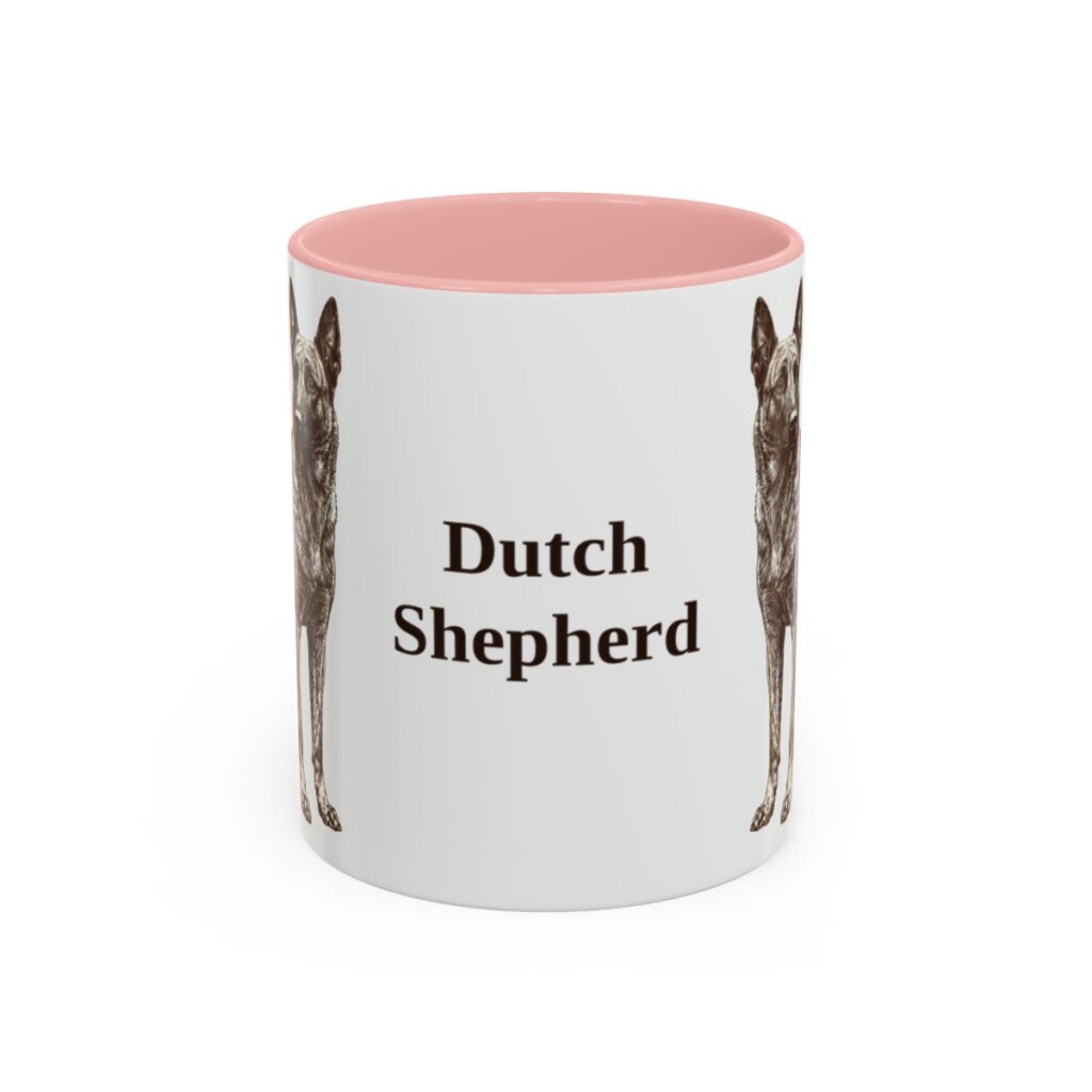 11oz Dutch Shepherd Mug, Pink, front view