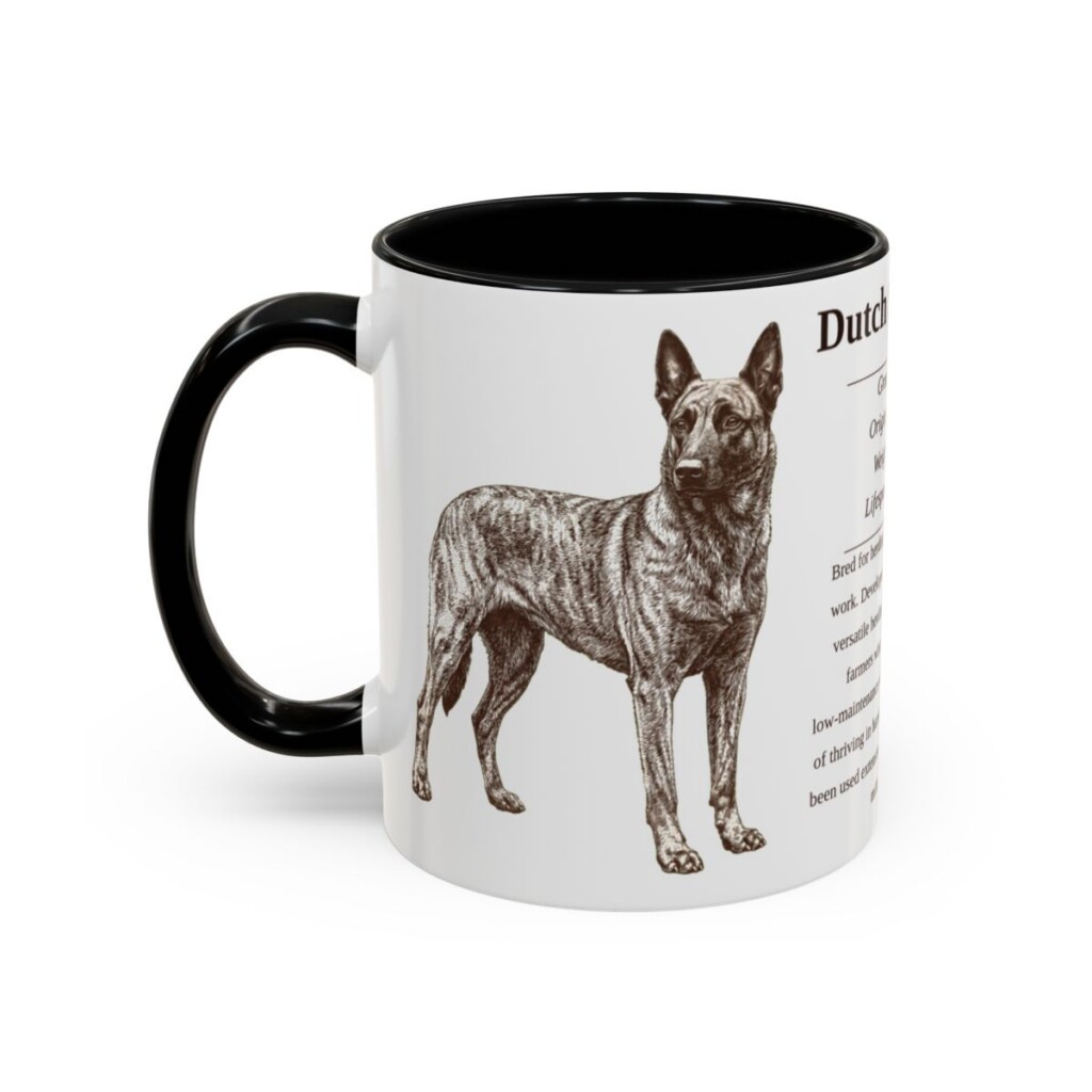 11oz Dutch Shepherd Mug, Black, left side view