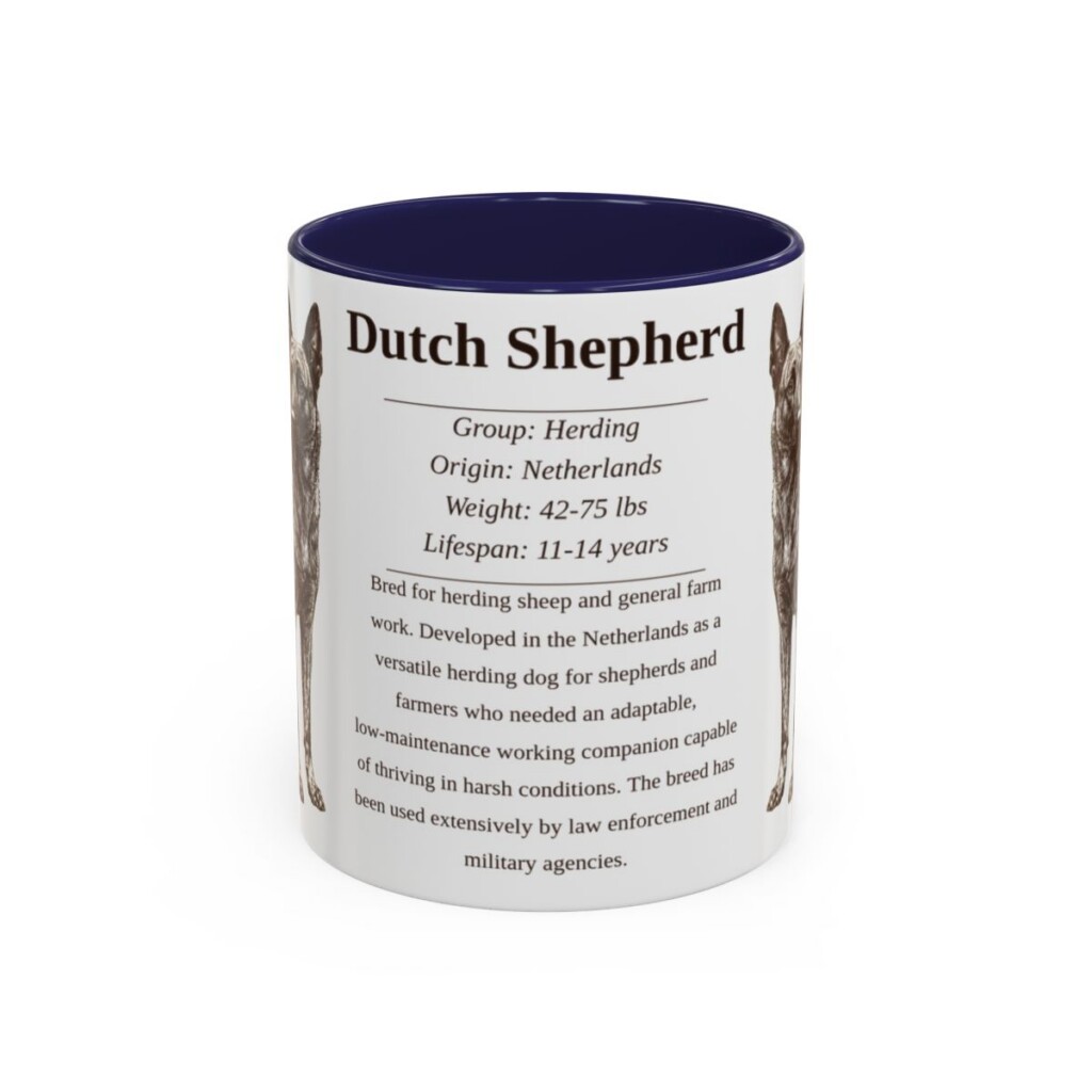 11oz Dutch Shepherd Mug, Navy, front view