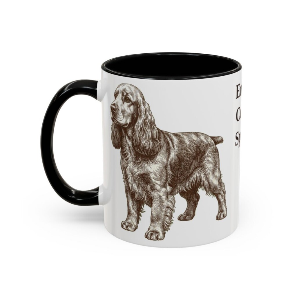 11oz English Cocker Spaniel Mug, Black, left side view