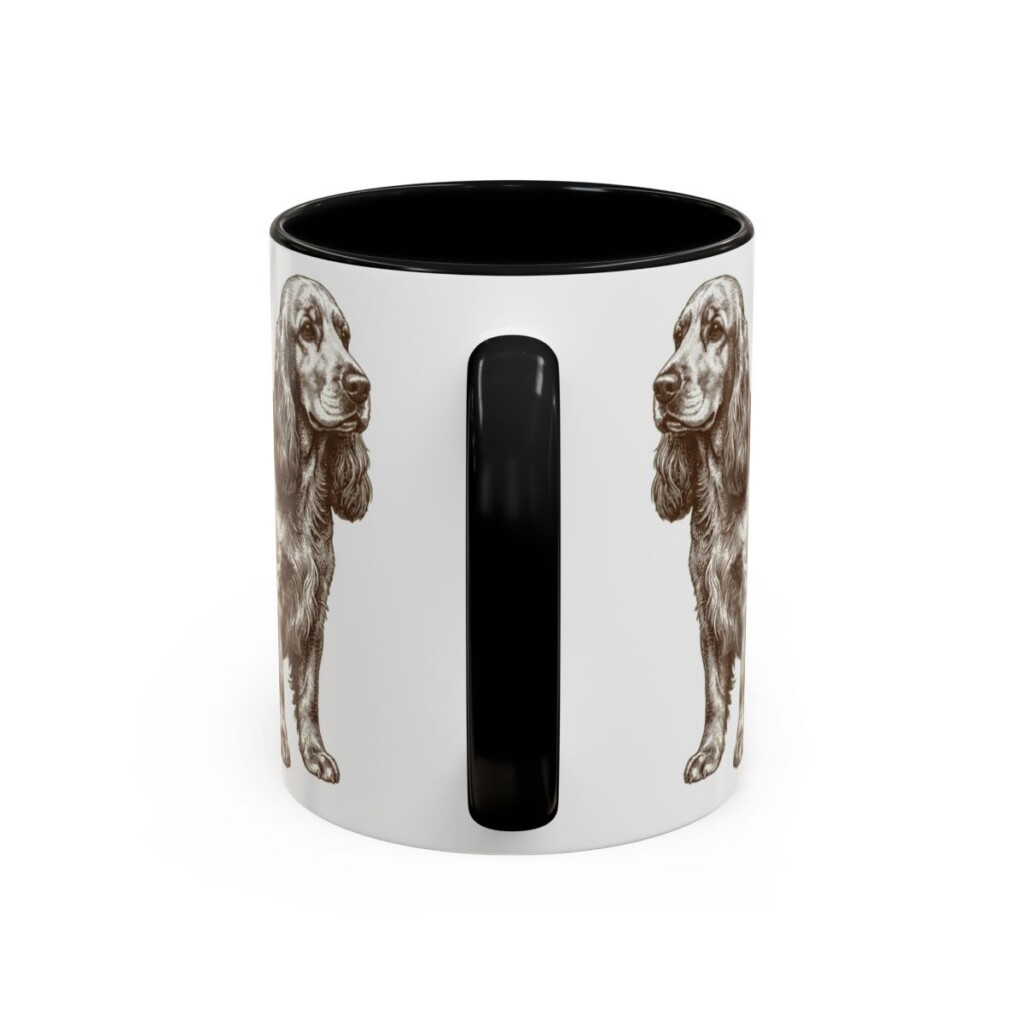 11oz English Cocker Spaniel Dog Dad Mug, Black, back view