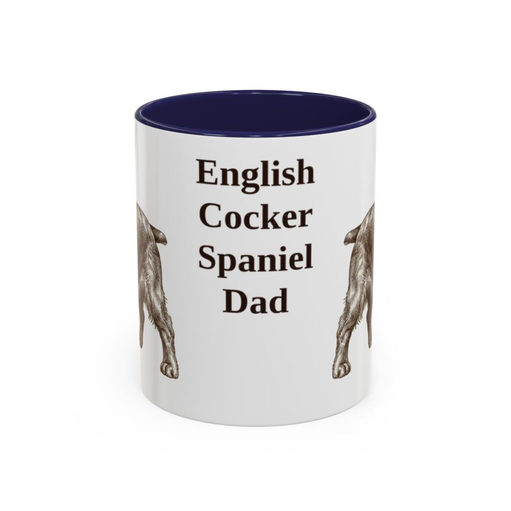 11oz English Cocker Spaniel Dog Dad Mug, Navy, front view