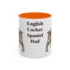 11oz English Cocker Spaniel Dog Dad Mug, Orange, front view