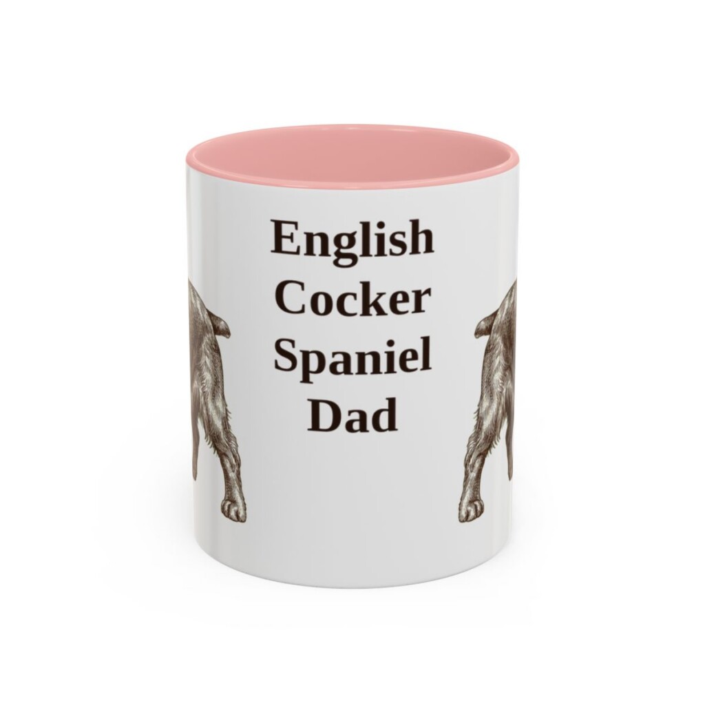 11oz English Cocker Spaniel Dog Dad Mug, Pink, front view
