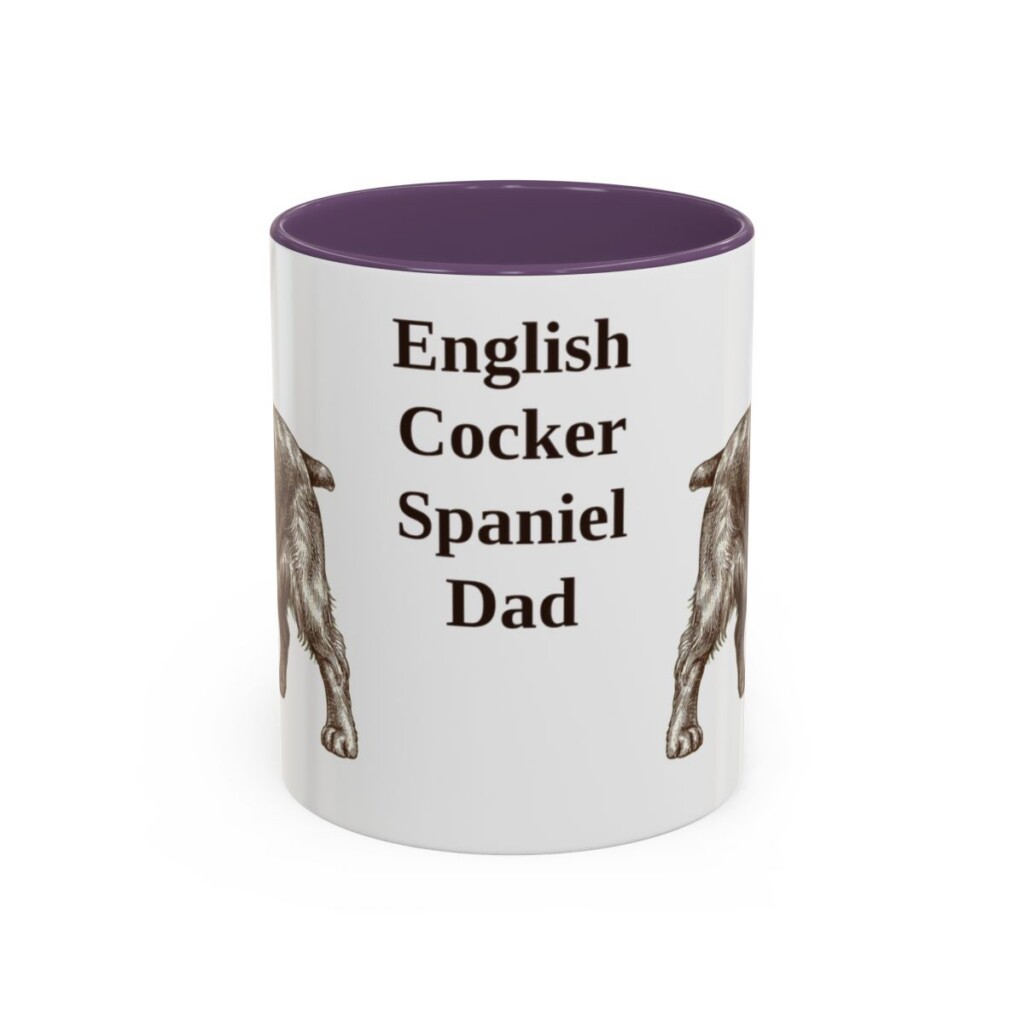 11oz English Cocker Spaniel Dog Dad Mug, Purple, front view