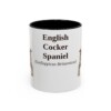 11oz English Cocker Spaniel Latin Mug, Black, front view