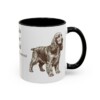 11oz English Cocker Spaniel Latin Mug, Black, right side view