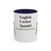 11oz English Cocker Spaniel Latin Mug, Navy, front view