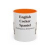 11oz English Cocker Spaniel Latin Mug, Orange, front view