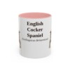 11oz English Cocker Spaniel Latin Mug, Pink, front view