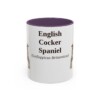 11oz English Cocker Spaniel Latin Mug, Purple, front view