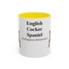 11oz English Cocker Spaniel Latin Mug, Yellow, front view