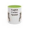 11oz English Cocker Spaniel Mug, Light Green, front view