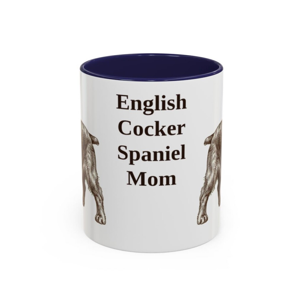 11oz-english-cocker-spaniel-mug-mom-navy 11oz English Cocker Spaniel Dog Mom Mug, Navy, front view