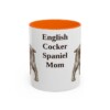 11oz-english-cocker-spaniel-mug-mom-orange 11oz English Cocker Spaniel Dog Mom Mug, Orange, front view