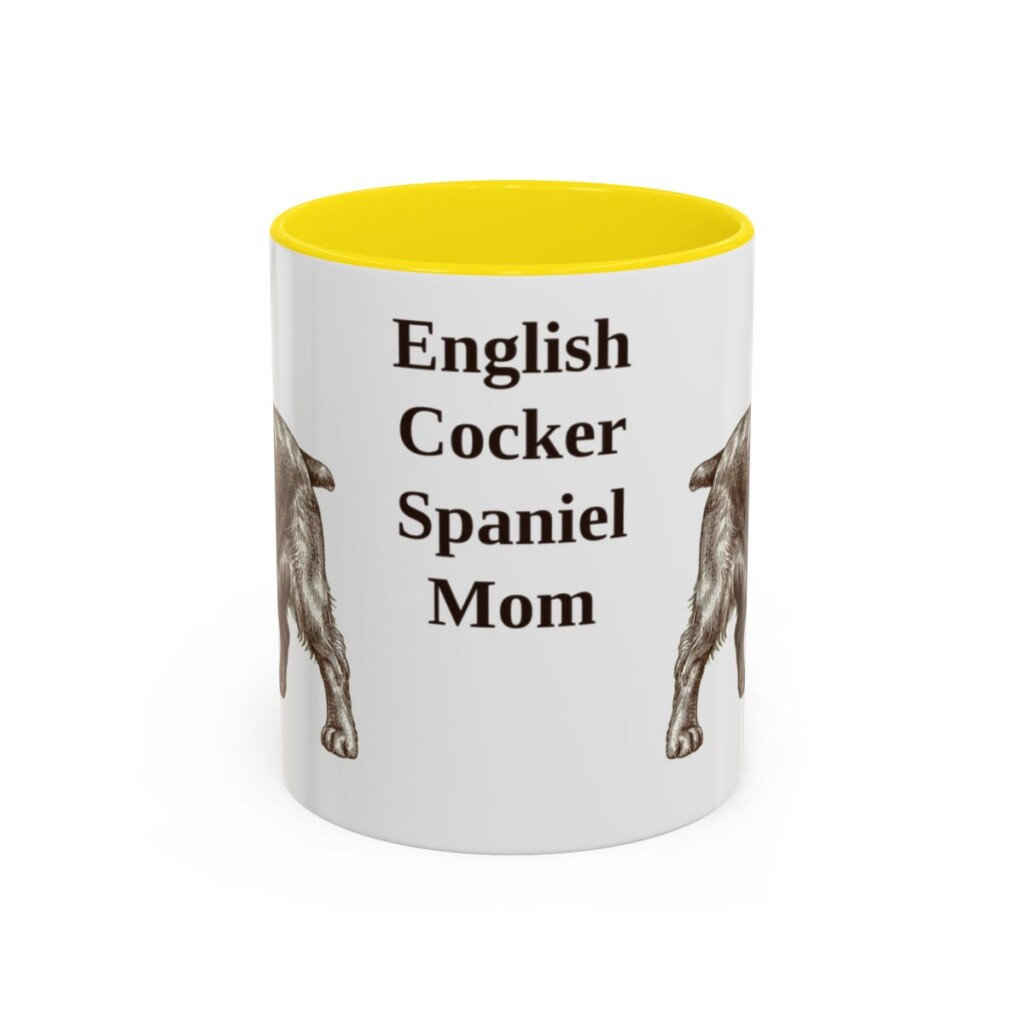 11oz-english-cocker-spaniel-mug-mom-yellow 11oz English Cocker Spaniel Dog Mom Mug, Yellow, front view